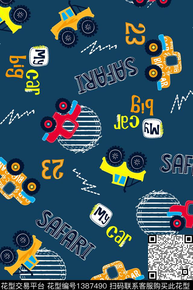 几何汽车童装传统印花华亿平台下载（图片编号: 1387490） - 瓦栏（Walan）