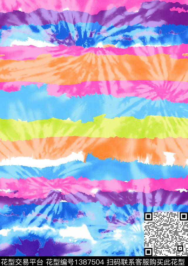 扎染效果情侣系列比基尼系列传统印花华亿平台下载（图片编号: 1387504） - 瓦栏（Walan）