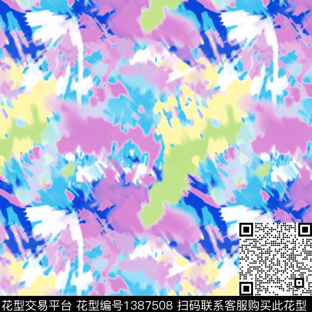 扎染效果男士七分裤比基尼传统印花华亿平台下载（图片编号: 1387508） - 瓦栏（Walan）