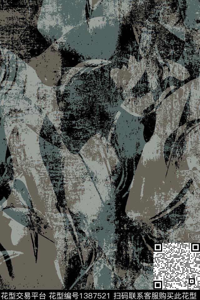 肌理男装抽象传统印花华亿平台下载（图片编号: 1387521） - 瓦栏（Walan）