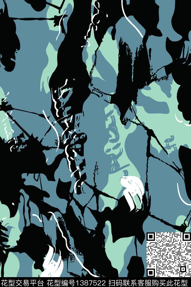 几何字母男装满版花传统印花华亿平台下载（图片编号: 1387522） - 瓦栏（Walan）