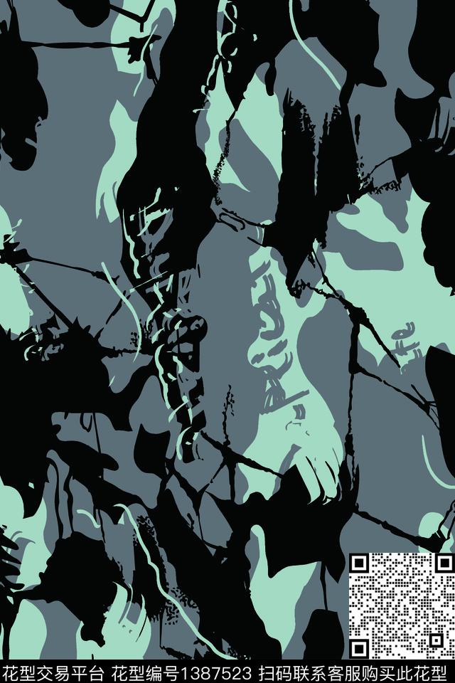 几何字母男装满版花传统印花华亿平台下载（图片编号: 1387523） - 瓦栏（Walan）