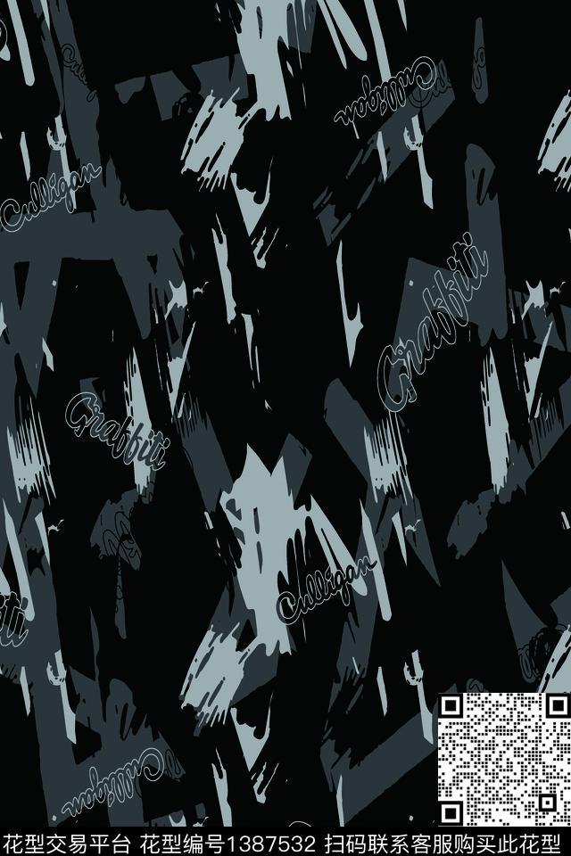 几何男装满版花抽象传统印花华亿平台下载（图片编号: 1387532） - 瓦栏（Walan）