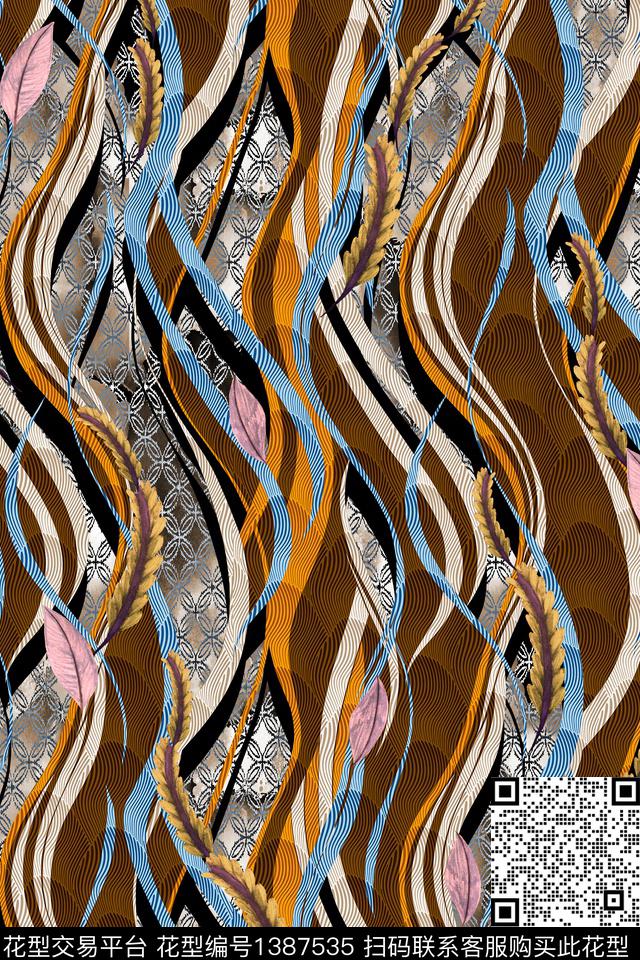 几何雕印华亿平台混合拼接数码印花华亿平台下载（图片编号: 1387535） - 瓦栏（Walan）