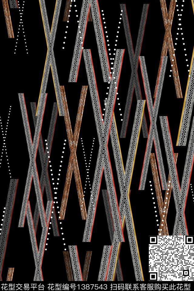 花边条纹波点数码印花华亿平台下载（图片编号: 1387543） - 瓦栏（Walan）