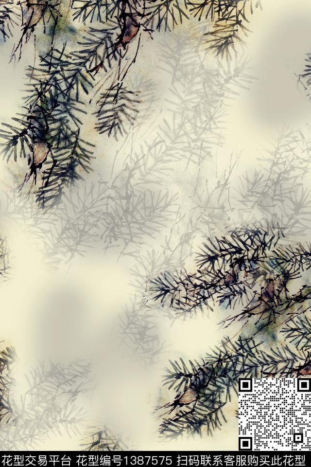 旗袍香云纱真丝数码印花华亿平台下载（图片编号: 1387575） - 瓦栏（Walan）