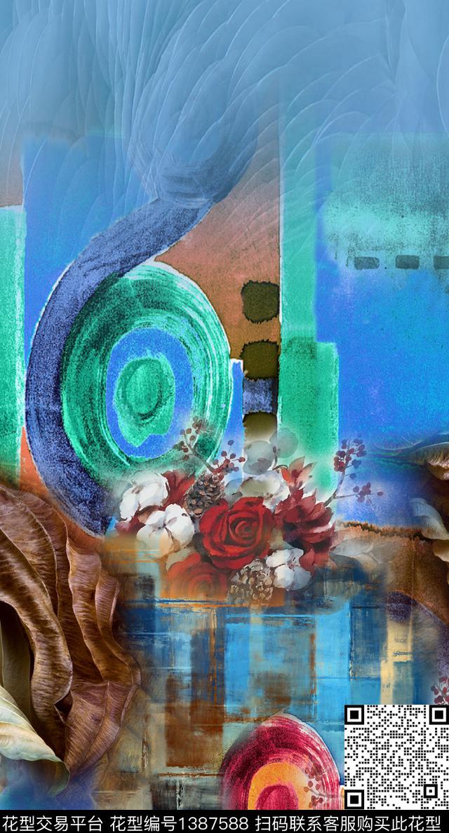 几何女装定位花民族风数码印花华亿平台下载（图片编号: 1387588） - 瓦栏（Walan）