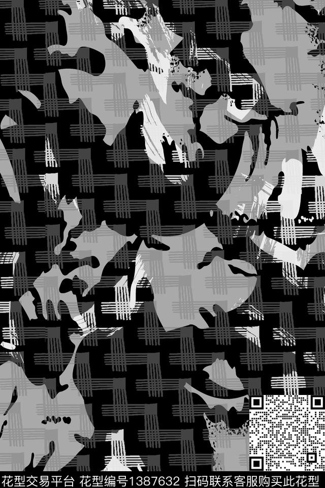 几何男装满版花迷彩传统印花华亿平台下载（图片编号: 1387632） - 瓦栏（Walan）