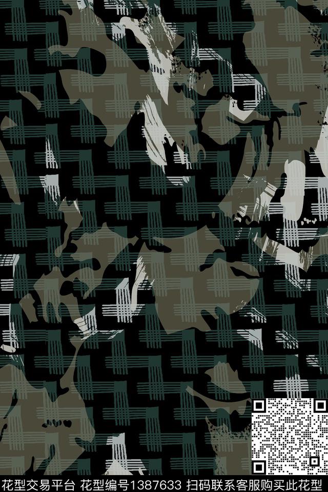 几何男装满版花迷彩传统印花华亿平台下载（图片编号: 1387633） - 瓦栏（Walan）