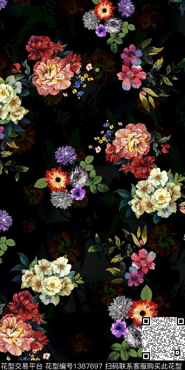 女装花卉雕印华亿平台数码印花华亿平台下载（图片编号: 1387697） - 瓦栏（Walan）