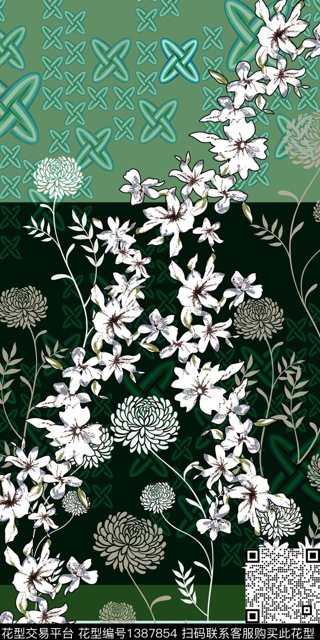 几何时尚炫彩数码印花华亿平台下载（图片编号: 1387854） - 瓦栏（Walan）