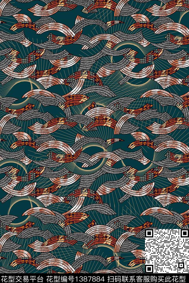 时尚炫彩花卉数码印花华亿平台下载（图片编号: 1387884） - 瓦栏（Walan）