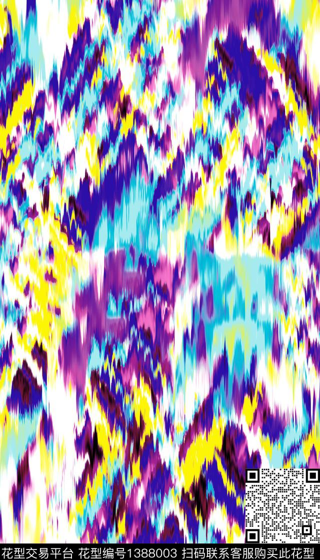 扎染效果男士七分裤情侣装传统印花华亿平台下载（图片编号: 1388003） - 瓦栏（Walan）