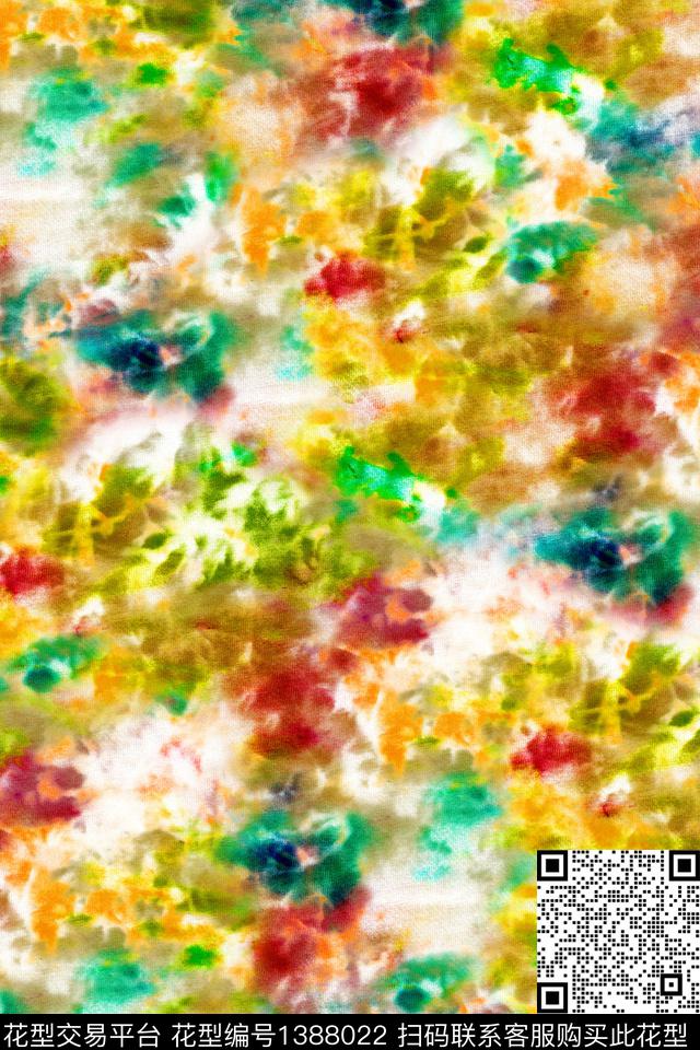 水彩扎染华亿平台大牌风数码印花华亿平台下载（图片编号: 1388022） - 瓦栏（Walan）