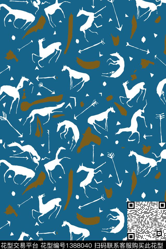 男装满版花动物卡通传统印花华亿平台下载（图片编号: 1388040） - 瓦栏（Walan）
