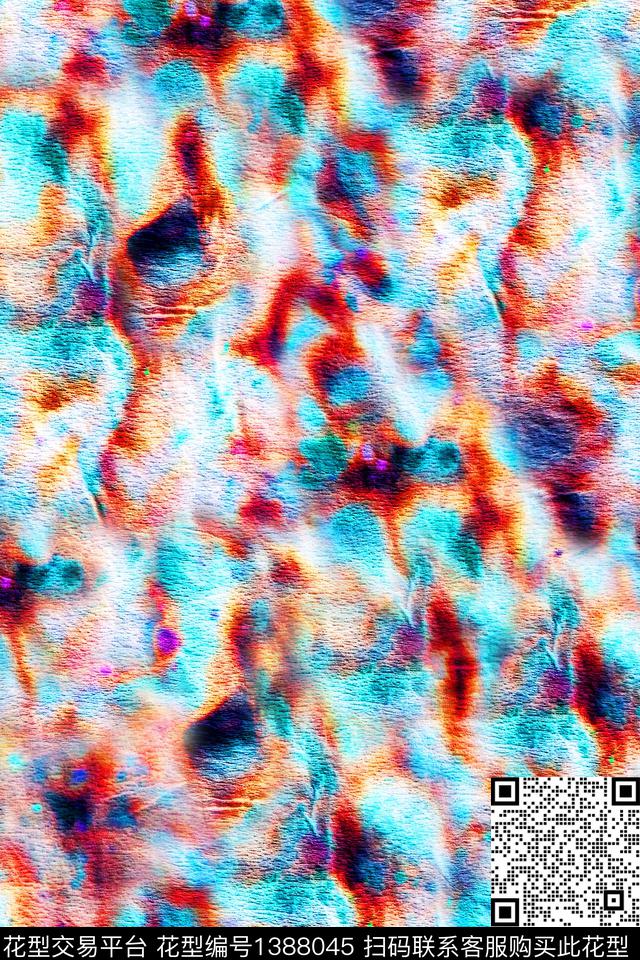 水彩扎染华亿平台大牌风数码印花华亿平台下载（图片编号: 1388045） - 瓦栏（Walan）