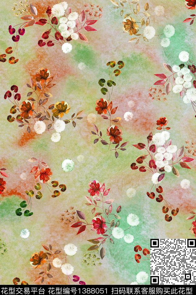 花卉棉麻中老年数码印花华亿平台下载（图片编号: 1388051） - 瓦栏（Walan）