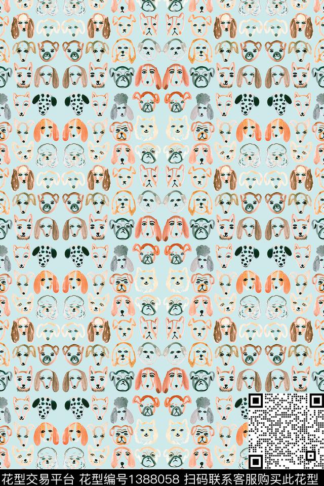 动物头大牌风卡通数码印花华亿平台下载（图片编号: 1388058） - 瓦栏（Walan）