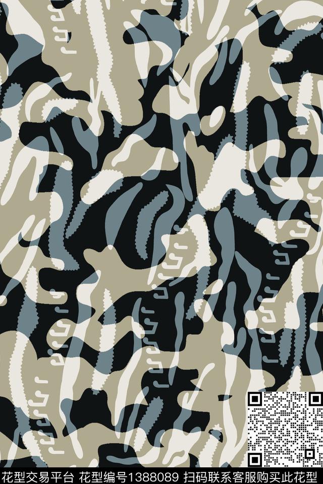 几何男装满版花字母传统印花华亿平台下载（图片编号: 1388089） - 瓦栏（Walan）