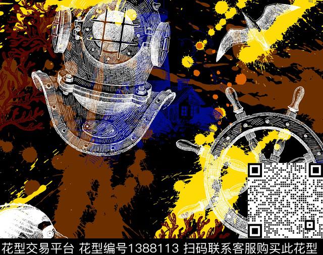 大牌风潮牌波点数码印花华亿平台下载（图片编号: 1388113） - 瓦栏（Walan）