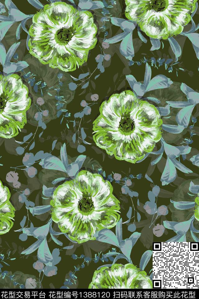 花卉花瓣大牌风数码印花华亿平台下载（图片编号: 1388120） - 瓦栏（Walan）