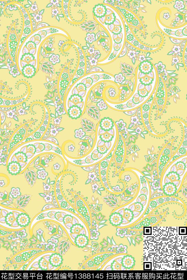 女装民族风花卉数码印花华亿平台下载（图片编号: 1388145） - 瓦栏（Walan）