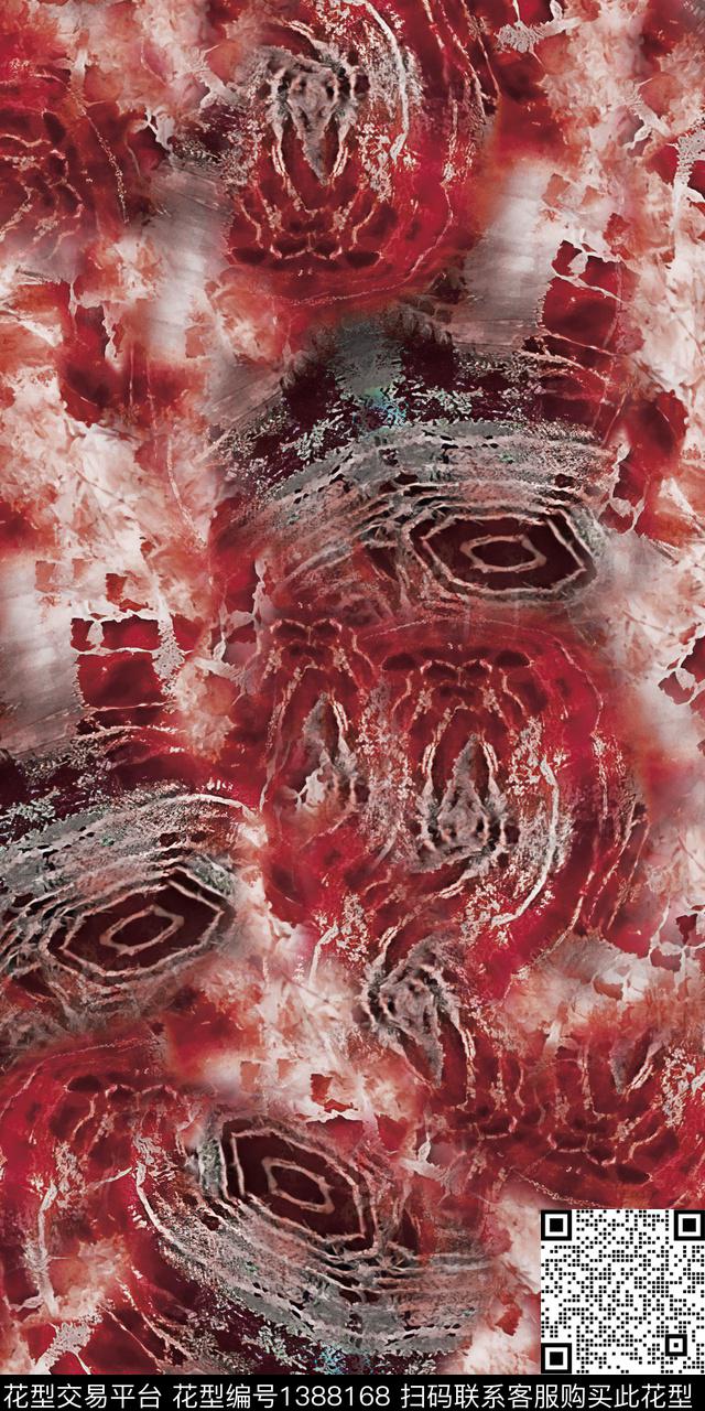 线条抽象数码印花华亿平台下载（图片编号: 1388168） - 瓦栏（Walan）