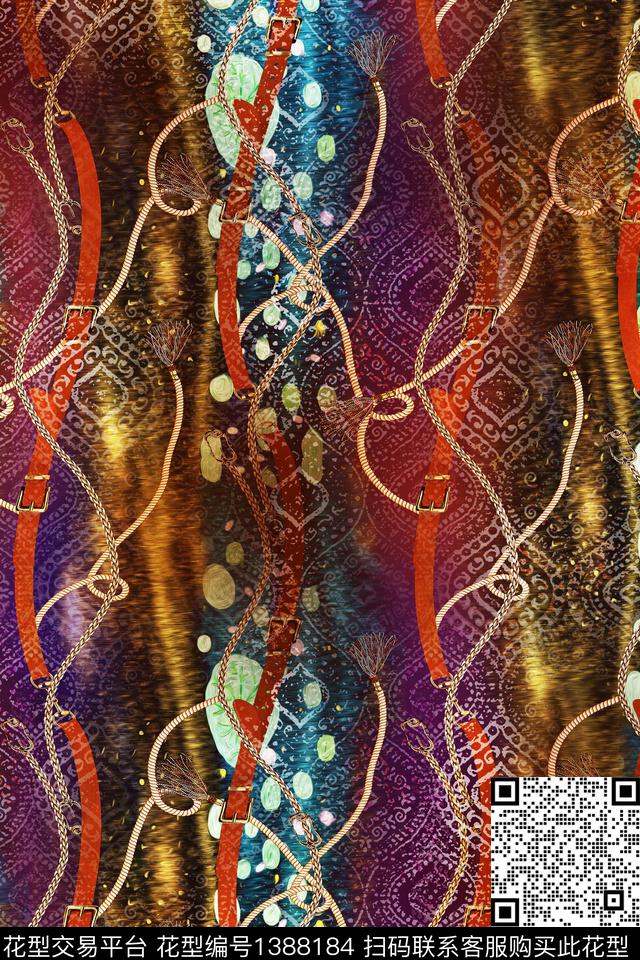 链条香云纱抽象数码印花华亿平台下载（图片编号: 1388184） - 瓦栏（Walan）