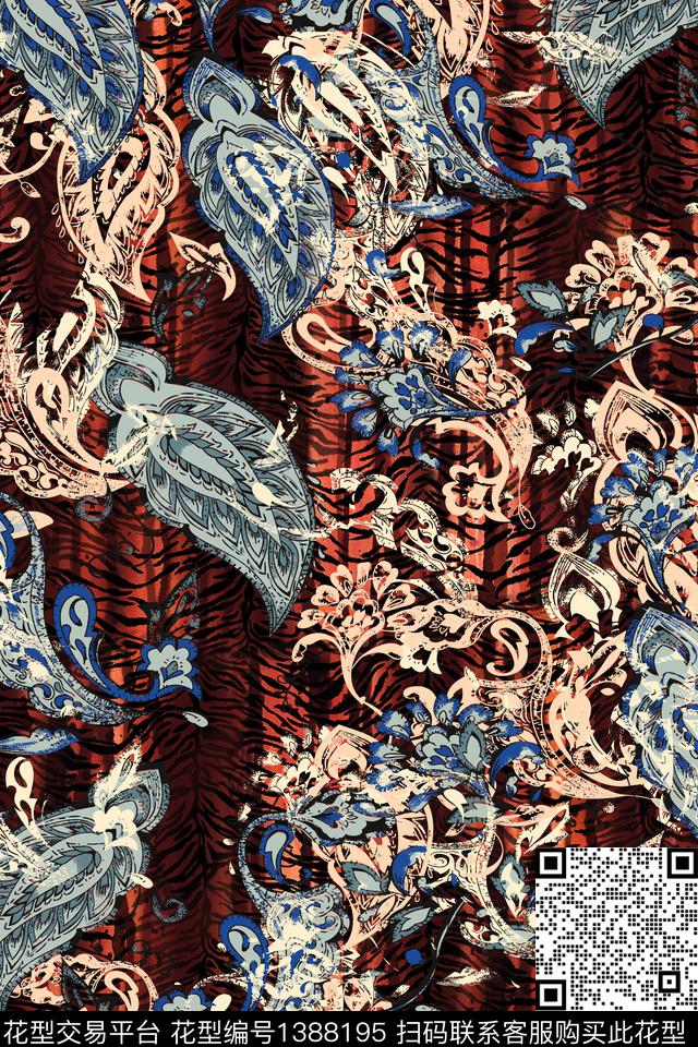 雕印华亿平台时尚底纹传统纹样数码印花华亿平台下载（图片编号: 1388195） - 瓦栏（Walan）