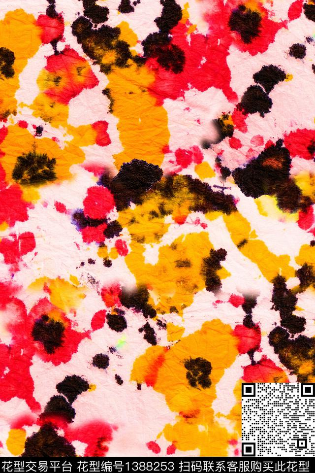 水彩扎染华亿平台大牌风数码印花华亿平台下载（图片编号: 1388253） - 瓦栏（Walan）