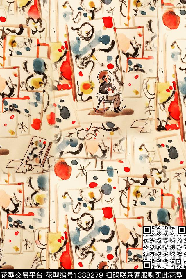 时尚花卉大牌风数码印花华亿平台下载（图片编号: 1388279） - 瓦栏（Walan）