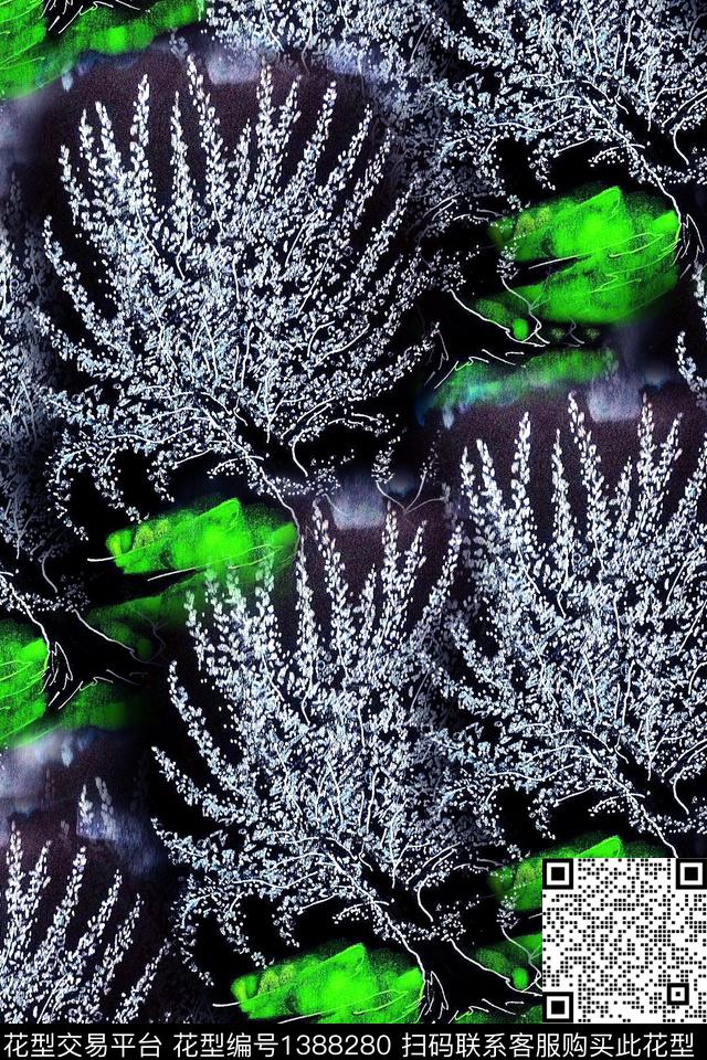 时尚花卉大牌风数码印花华亿平台下载（图片编号: 1388280） - 瓦栏（Walan）