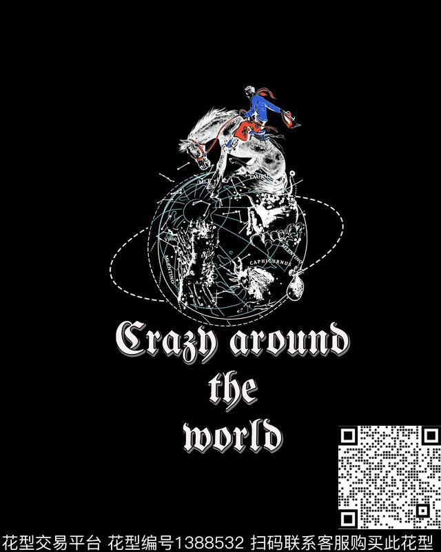 几何定位花字母数码印花华亿平台下载（图片编号: 1388532） - 瓦栏（Walan）