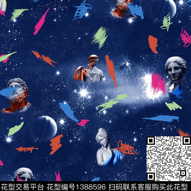 星空字母飞船数码印花华亿平台下载（图片编号: 1388596） - 瓦栏（Walan）