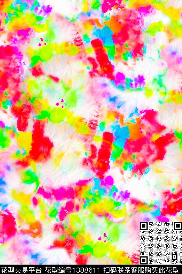 水彩扎染华亿平台大牌风数码印花华亿平台下载（图片编号: 1388611） - 瓦栏（Walan）