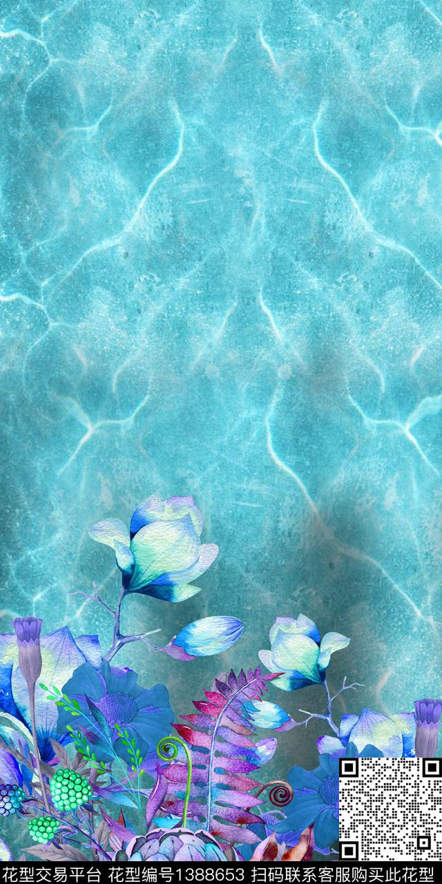 绿植树叶花卉大牌风数码印花华亿平台下载（图片编号: 1388653） - 瓦栏（Walan）