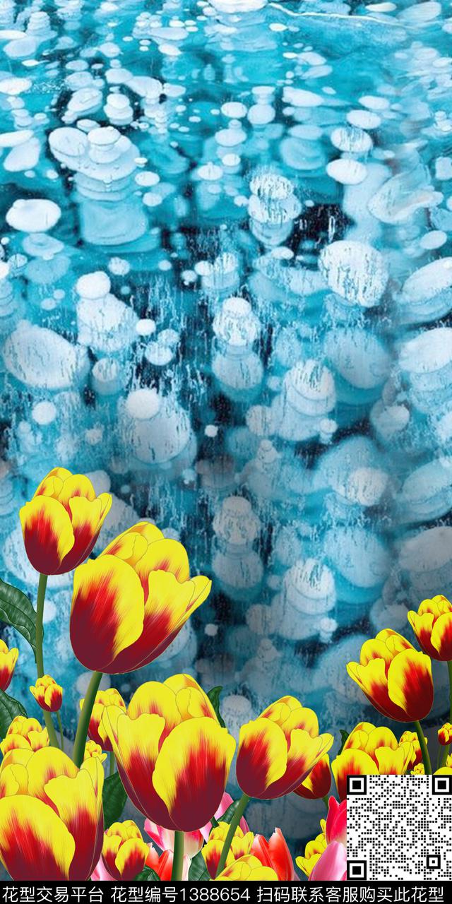 绿植树叶花卉大牌风数码印花华亿平台下载（图片编号: 1388654） - 瓦栏（Walan）