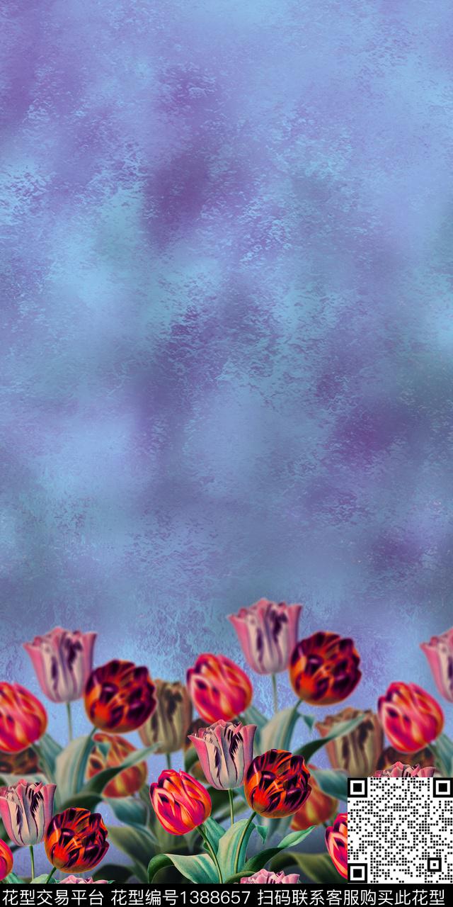 绿植树叶花卉大牌风数码印花华亿平台下载（图片编号: 1388657） - 瓦栏（Walan）