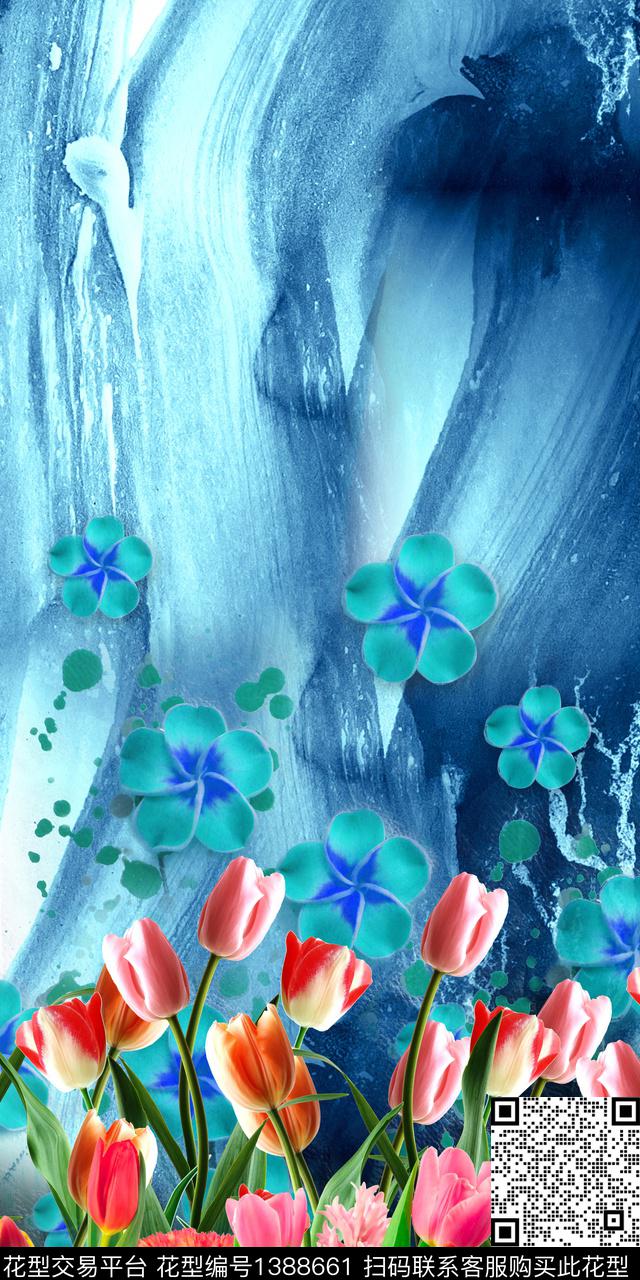 绿植树叶花卉大牌风数码印花华亿平台下载（图片编号: 1388661） - 瓦栏（Walan）