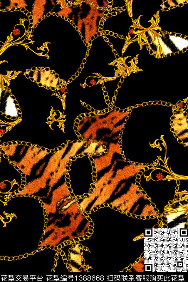 抽象卡通条纹数码印花华亿平台下载（图片编号: 1388668） - 瓦栏（Walan）