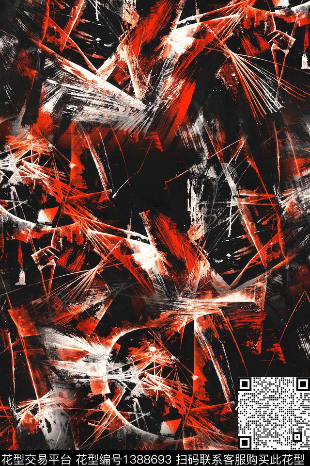 几何大牌风抽象数码印花华亿平台下载（图片编号: 1388693） - 瓦栏（Walan）