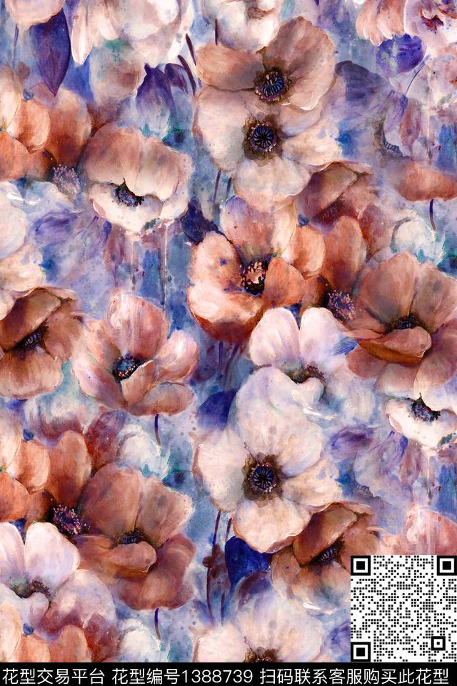 几何大牌风抽象数码印花华亿平台下载（图片编号: 1388739） - 瓦栏（Walan）