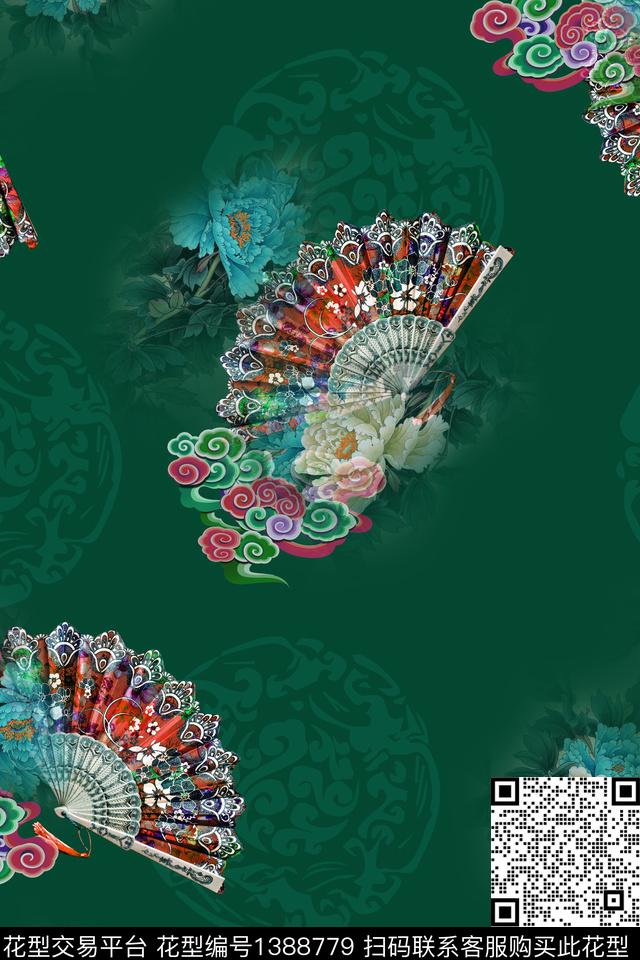 花卉香云纱中国风数码印花华亿平台下载（图片编号: 1388779） - 瓦栏（Walan）