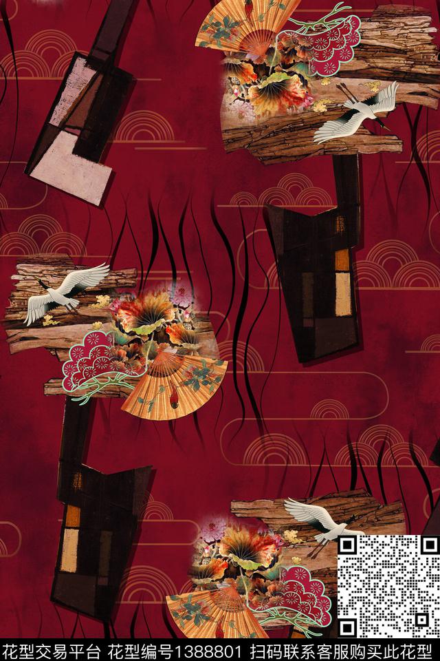 几何民族风条纹数码印花华亿平台下载（图片编号: 1388801） - 瓦栏（Walan）