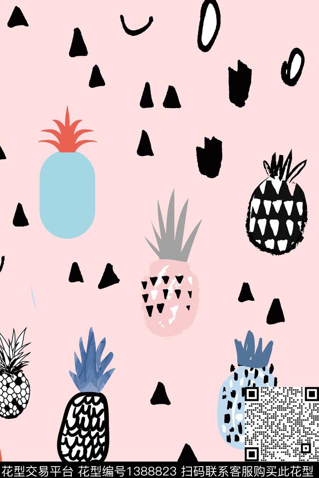 几何大牌风抽象数码印花华亿平台下载（图片编号: 1388823） - 瓦栏（Walan）