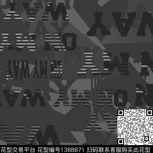 几何男装满版花字母传统印花华亿平台下载（图片编号: 1388871） - 瓦栏（Walan）