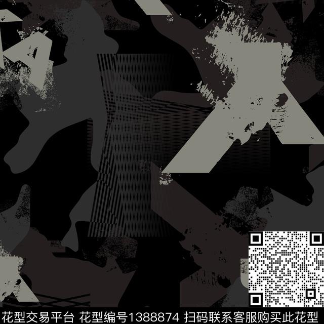 几何男装满版花抽象男装传统印花华亿平台下载（图片编号: 1388874） - 瓦栏（Walan）