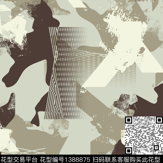 几何男装满版花抽象男装传统印花华亿平台下载（图片编号: 1388875） - 瓦栏（Walan）