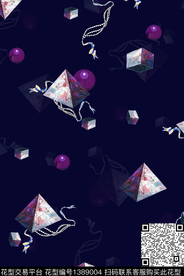 几何大牌风抽象数码印花华亿平台下载（图片编号: 1389004） - 瓦栏（Walan）