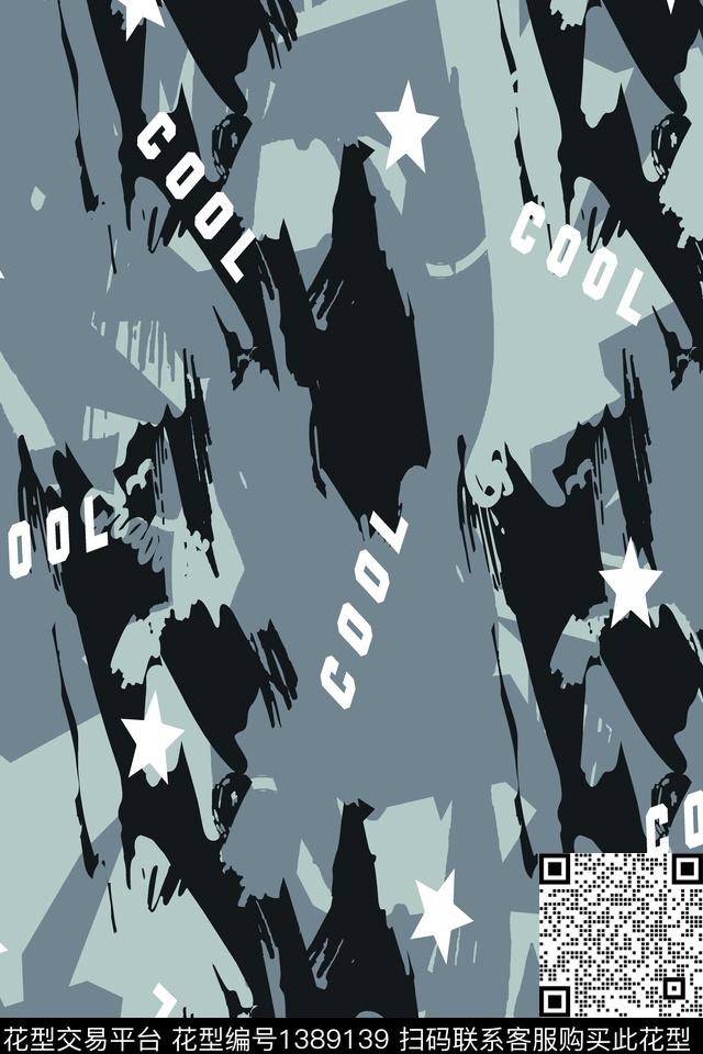 几何字母男装满版花传统印花华亿平台下载（图片编号: 1389139） - 瓦栏（Walan）